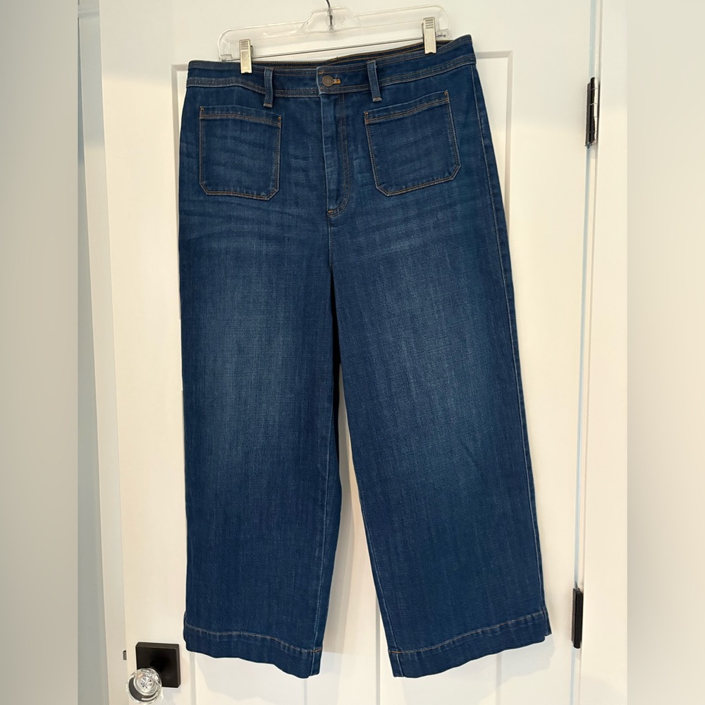 Women’s Talbots High Waist Wide Crop Dark Denim Jeans